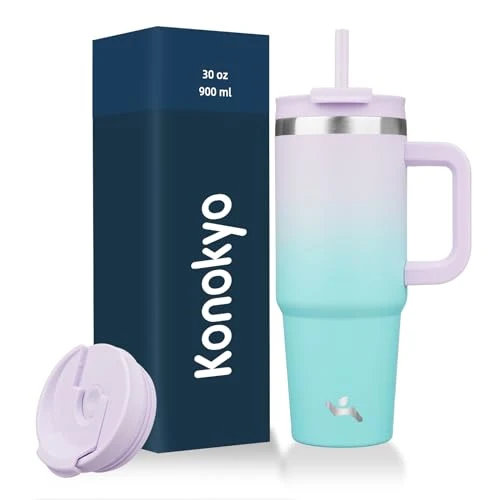 Optimized 30 oz Insulated Tumbler Water Bottle with Handle Genuine