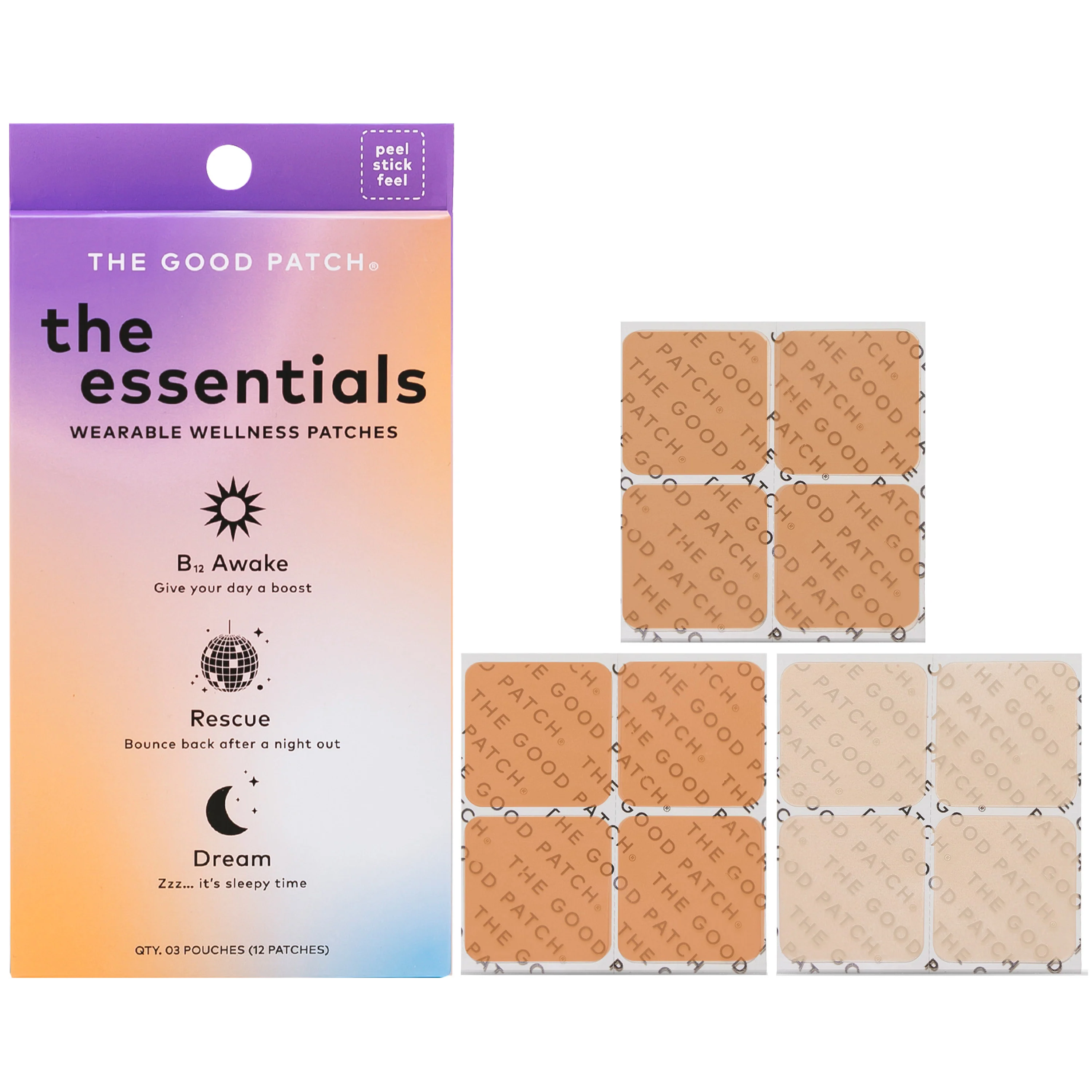 Minimalist The Good Patch Wearable Wellness Patches – The Essentials Set Solid