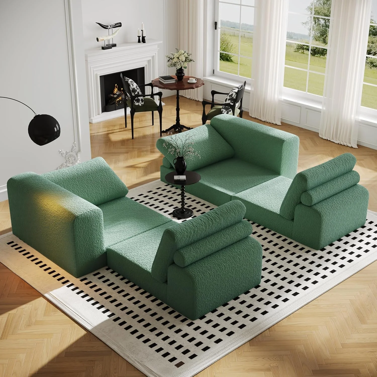 Proven Green Modular Sectional Sofa With Configurable Sections Verified