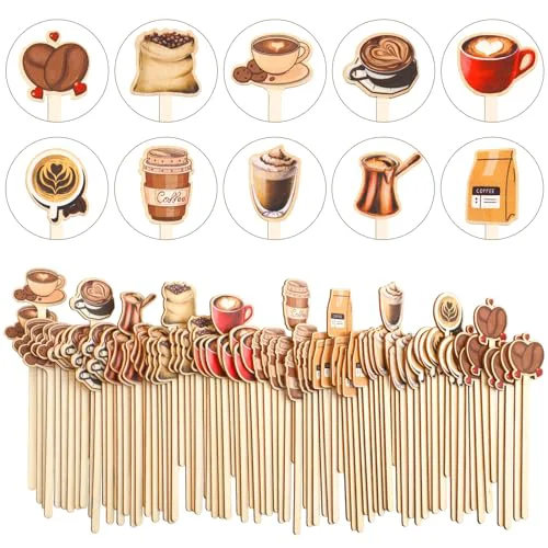 Next-Generation 120 PCS Coffee Stirrers Stir Sticks Natural Wooden Stir Sticks Disposable Drink Stirrers for Stirring Hot Chocolate Milkshake Restaurant Home Office Recyclable