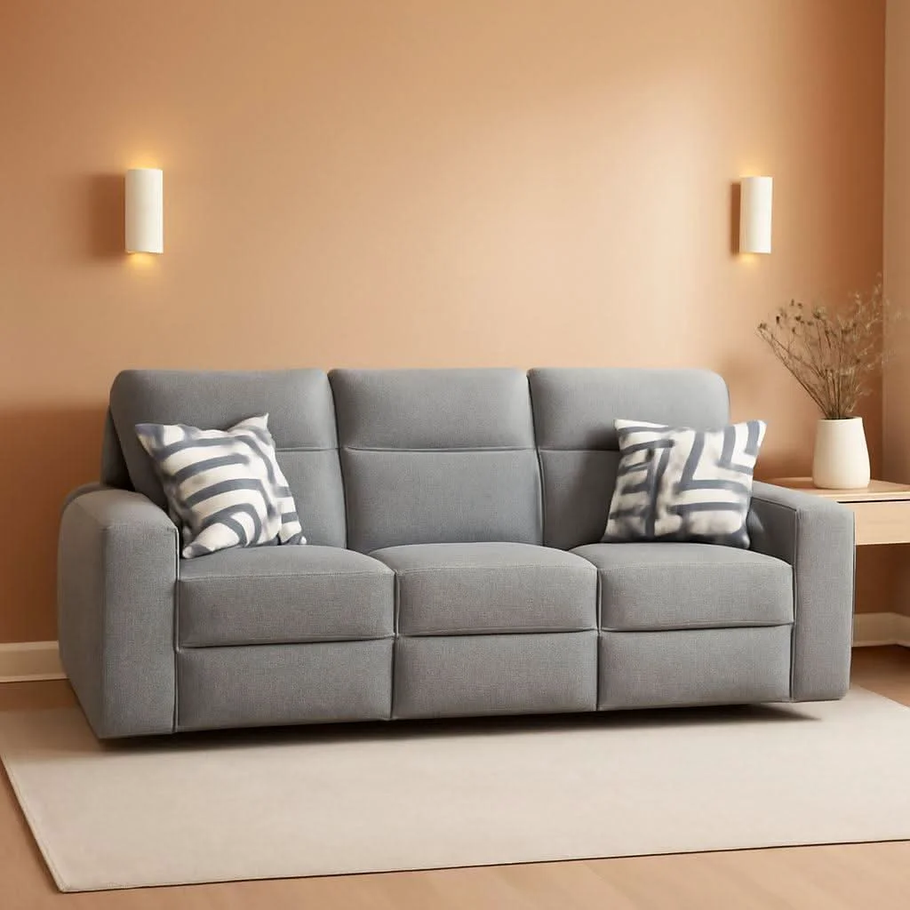 Practical Premium Reclining Sofa Illuminating Gray USB Ports Classic