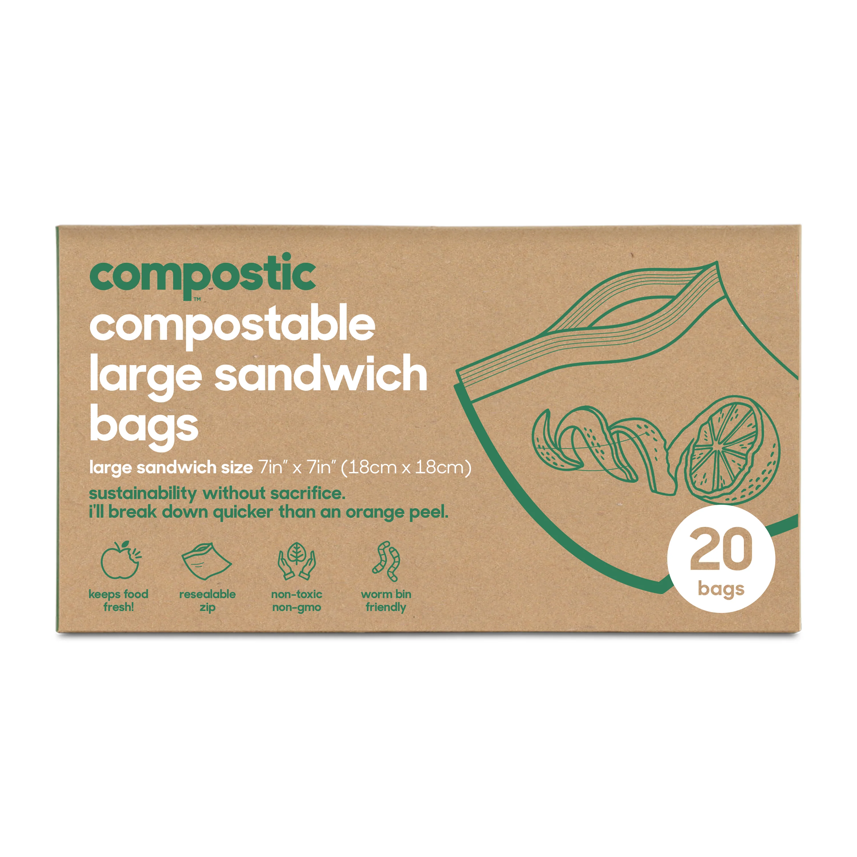Authentic Compostic Sandwich Bags Outstanding