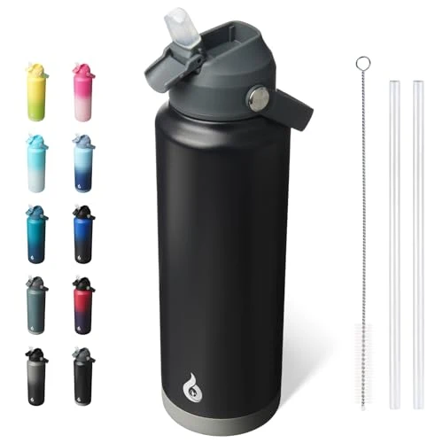 Solid 40oz Insulated Water Bottle Trendy