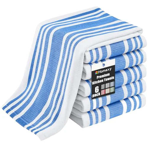 Luxury Premium Cotton Stripe Kitchen Towels 6 Pack 6 Count Top-Quality