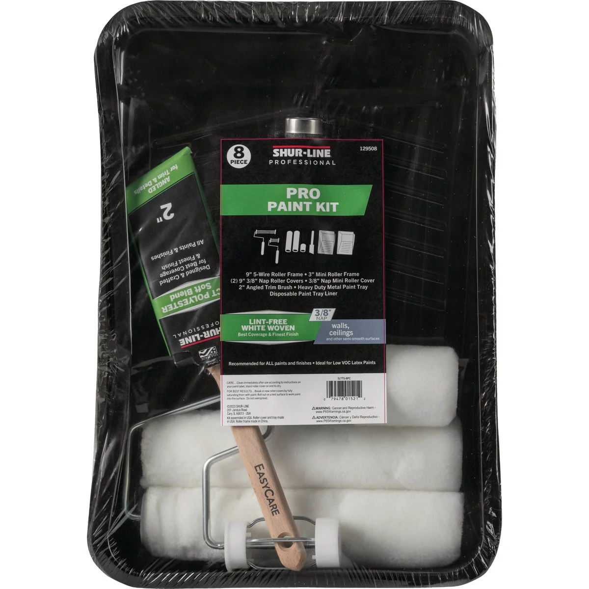 Versatile Shur-Line Professional Paint Roller Metal Tray Set 8-Piece Reusable