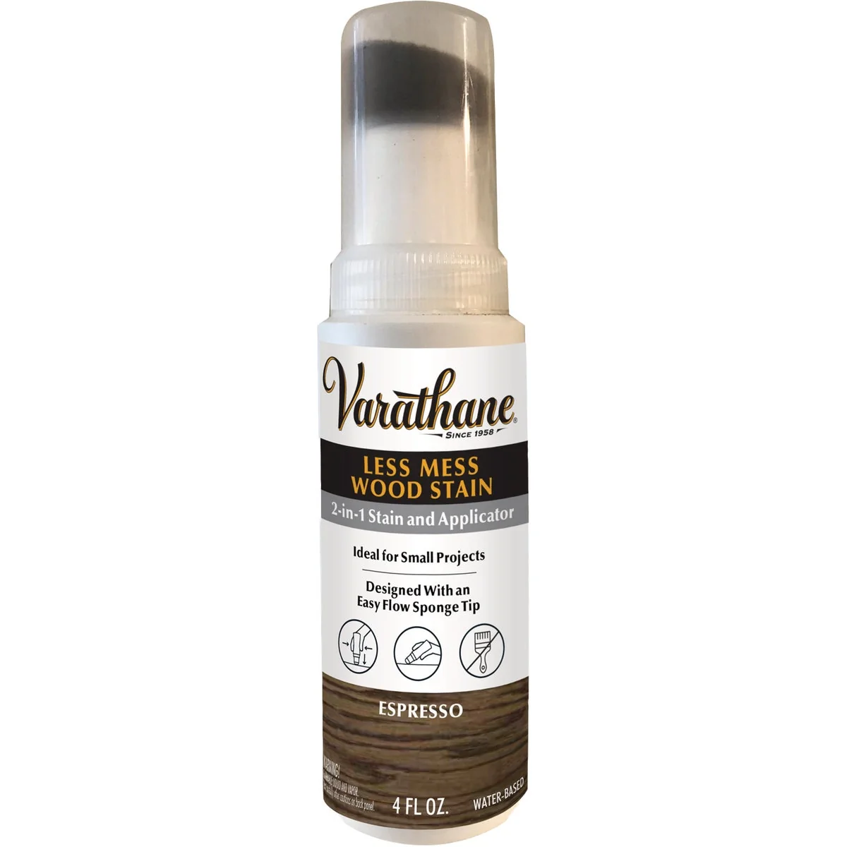 Smooth Varathane Less Mess Espresso Water-Based Interior Wood Stain 4 Oz. Responsible
