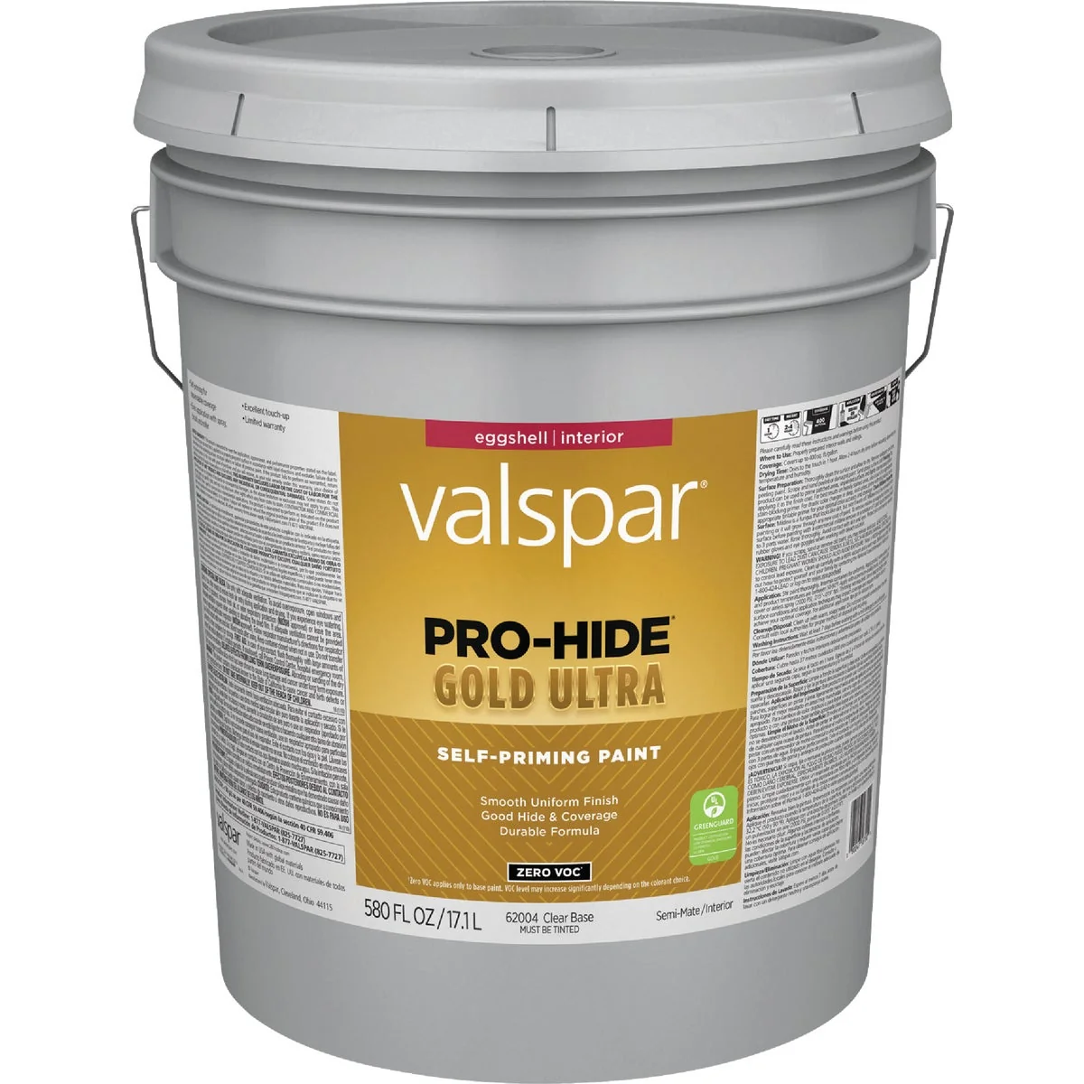 Stylish Valspar Pro Hide Gold Ultra Zero VOC Latex Eggshell Interior Paint Clear Base 5 Gal. Premium