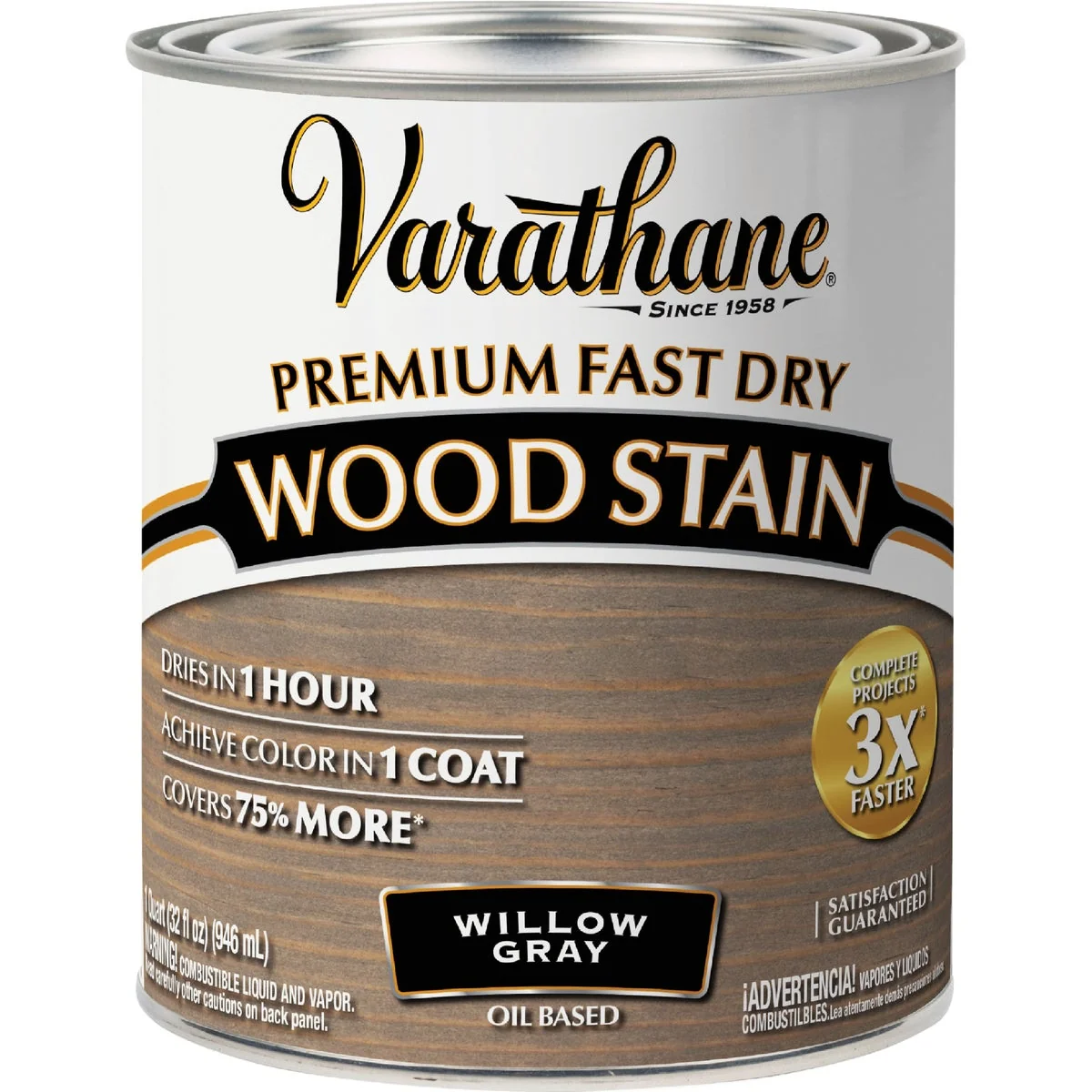 Verified Varathane Fast Dry Willow Gray Urethane Modified Alkyd Interior Wood Stain 1 Qt. Relaxed