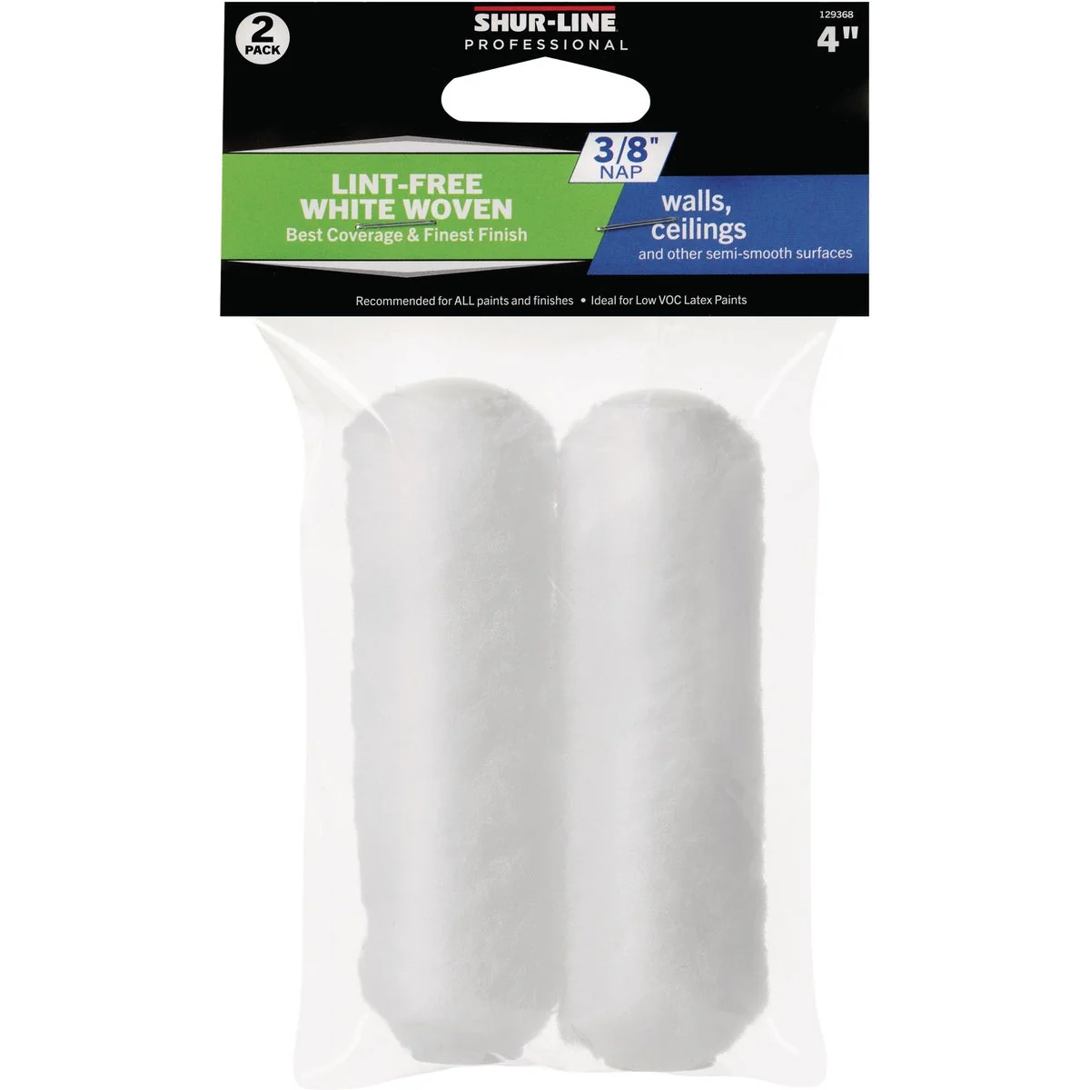 Flexible Shur-Line 4 In. x 3 8 In. Mini Woven Roller Cover 2-Pack Fine Crafted