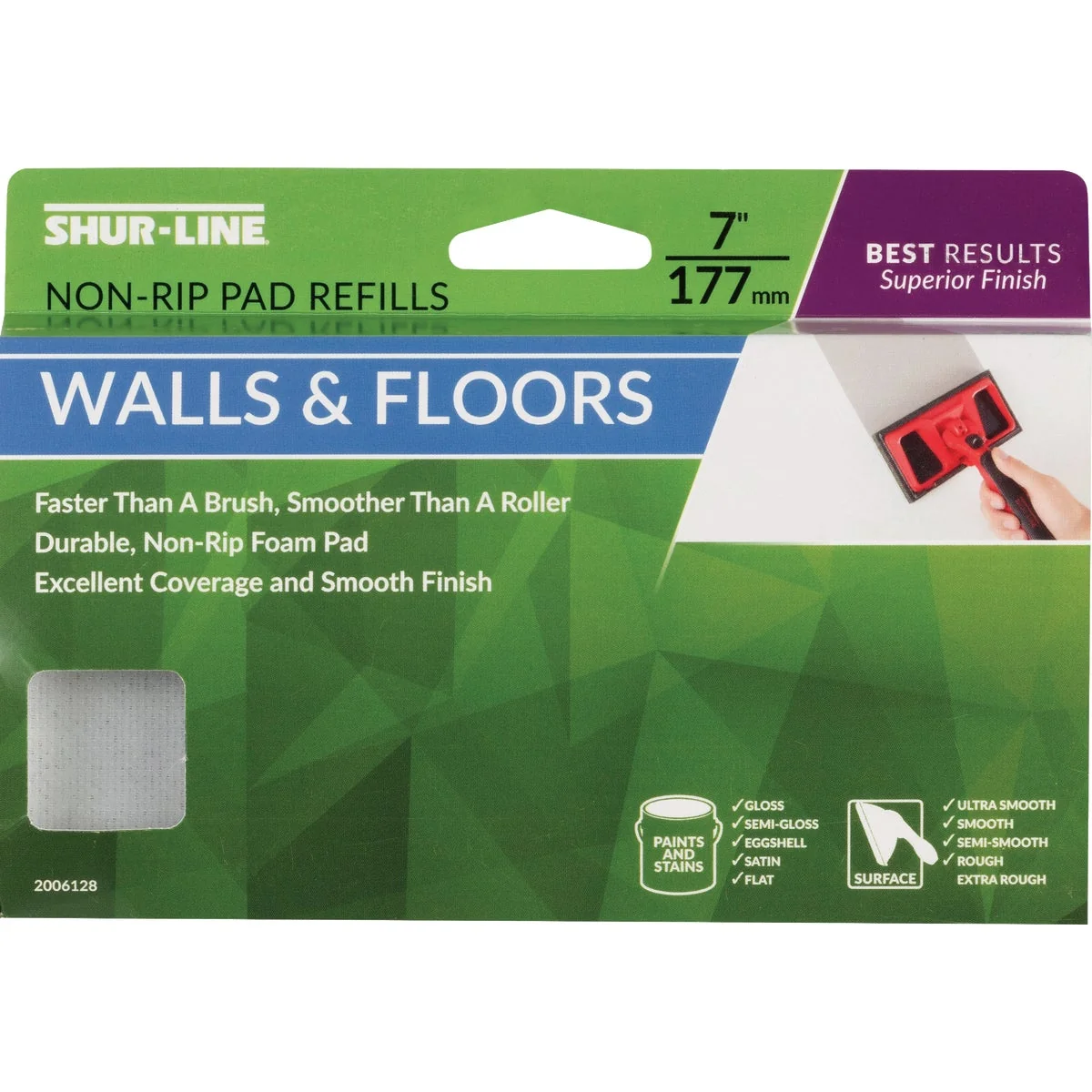 Exceptional Shur-Line 7 In. Results Walls Floors Non-Rip Pad Refills Smooth