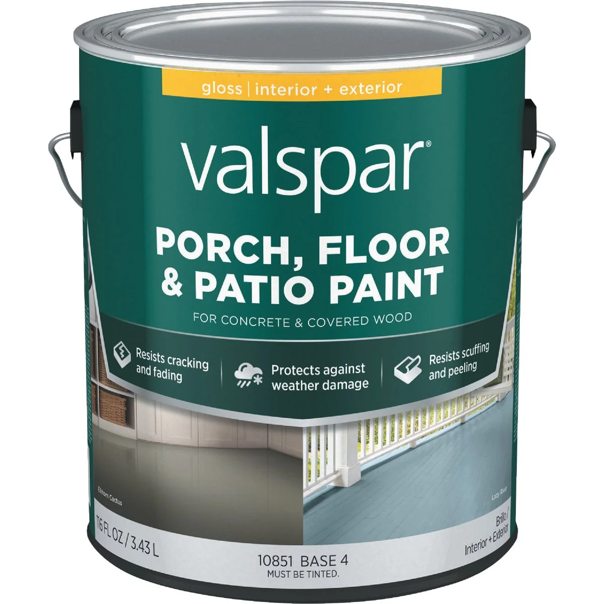 Advanced Valspar Base 4 Gloss Latex Porch Floor Patio Paint 1 Gal. High-End