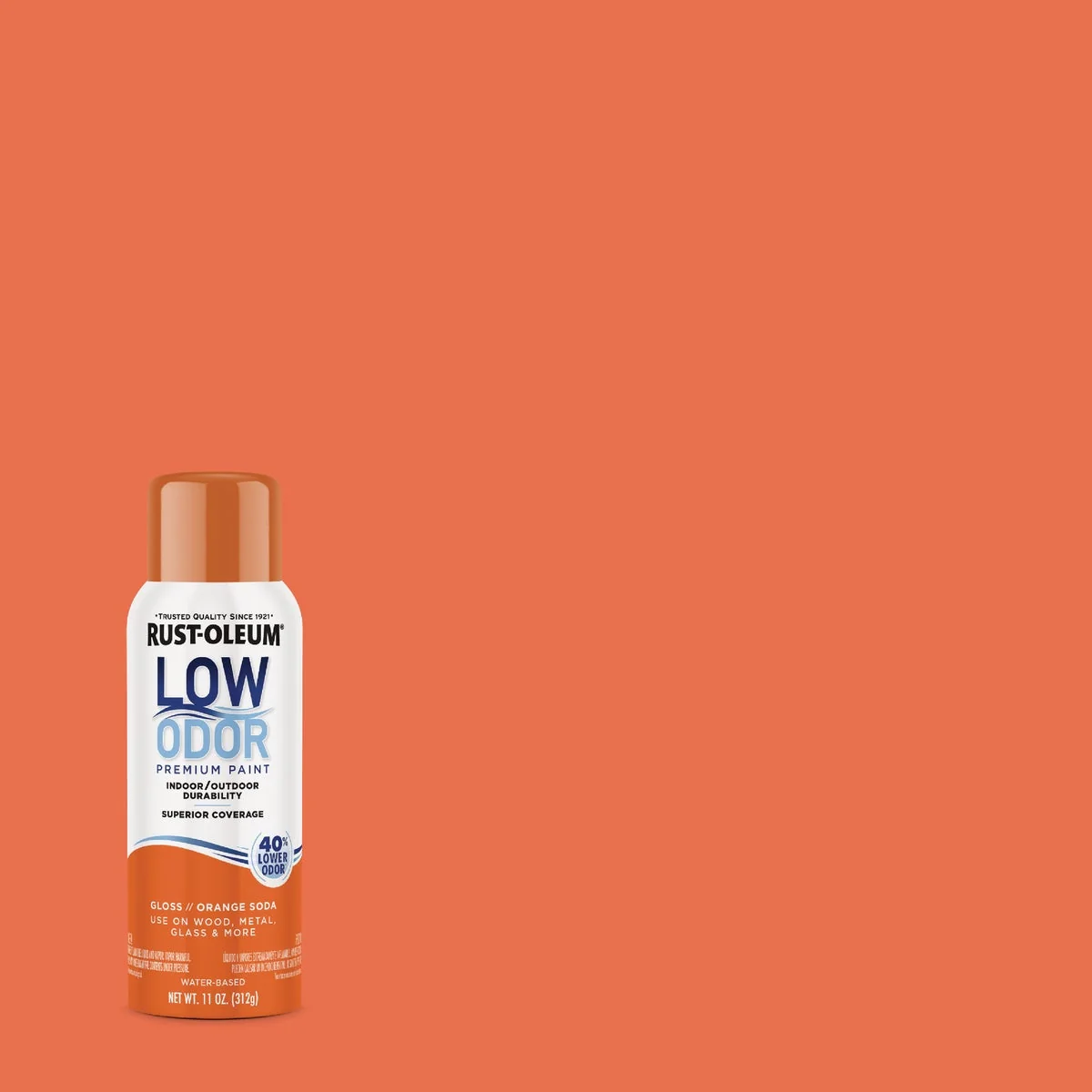 Carefully Designed Rust-Oleum Low Odor Water-Based 11 Oz. Gloss Spray Paint Orange Soda Next-Generation