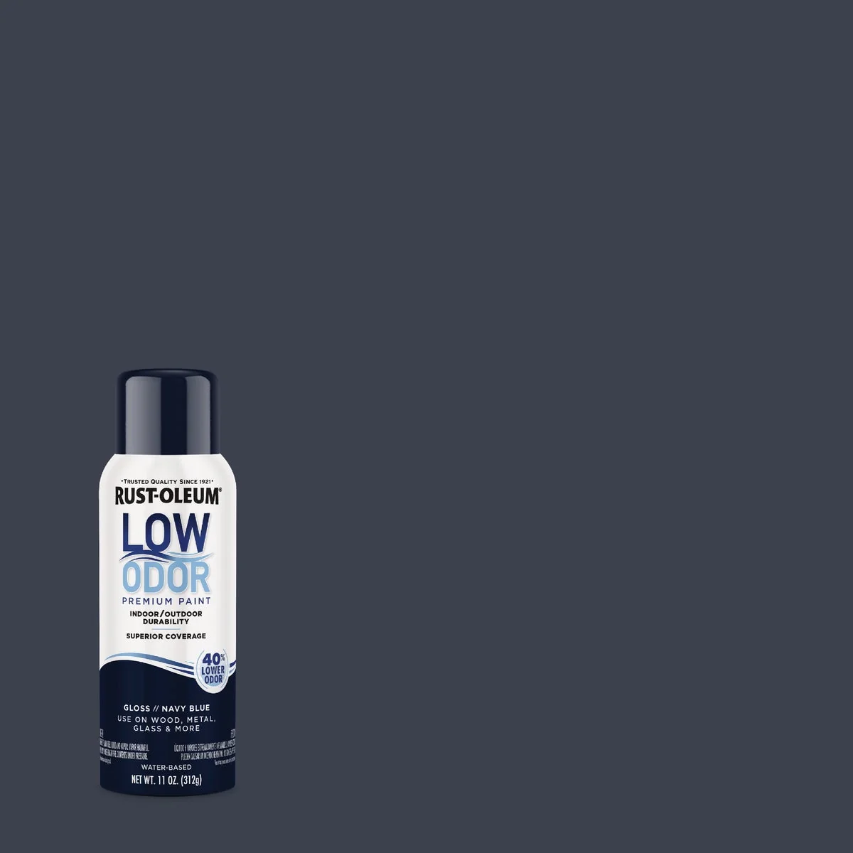 Clean Rust-Oleum Low Odor Water-Based 11 Oz. Gloss Spray Paint Navy Blue Sophisticated