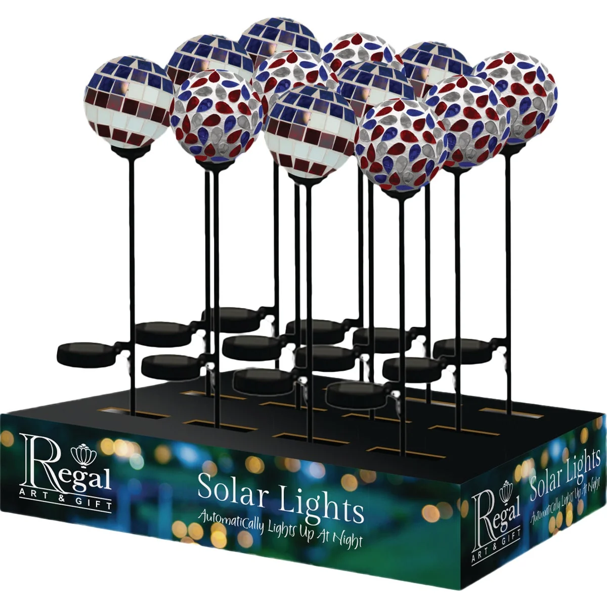 Comfortable Regal Art Gift Americana Mosaic Solar Stake Assortment 12-Piece Trusted