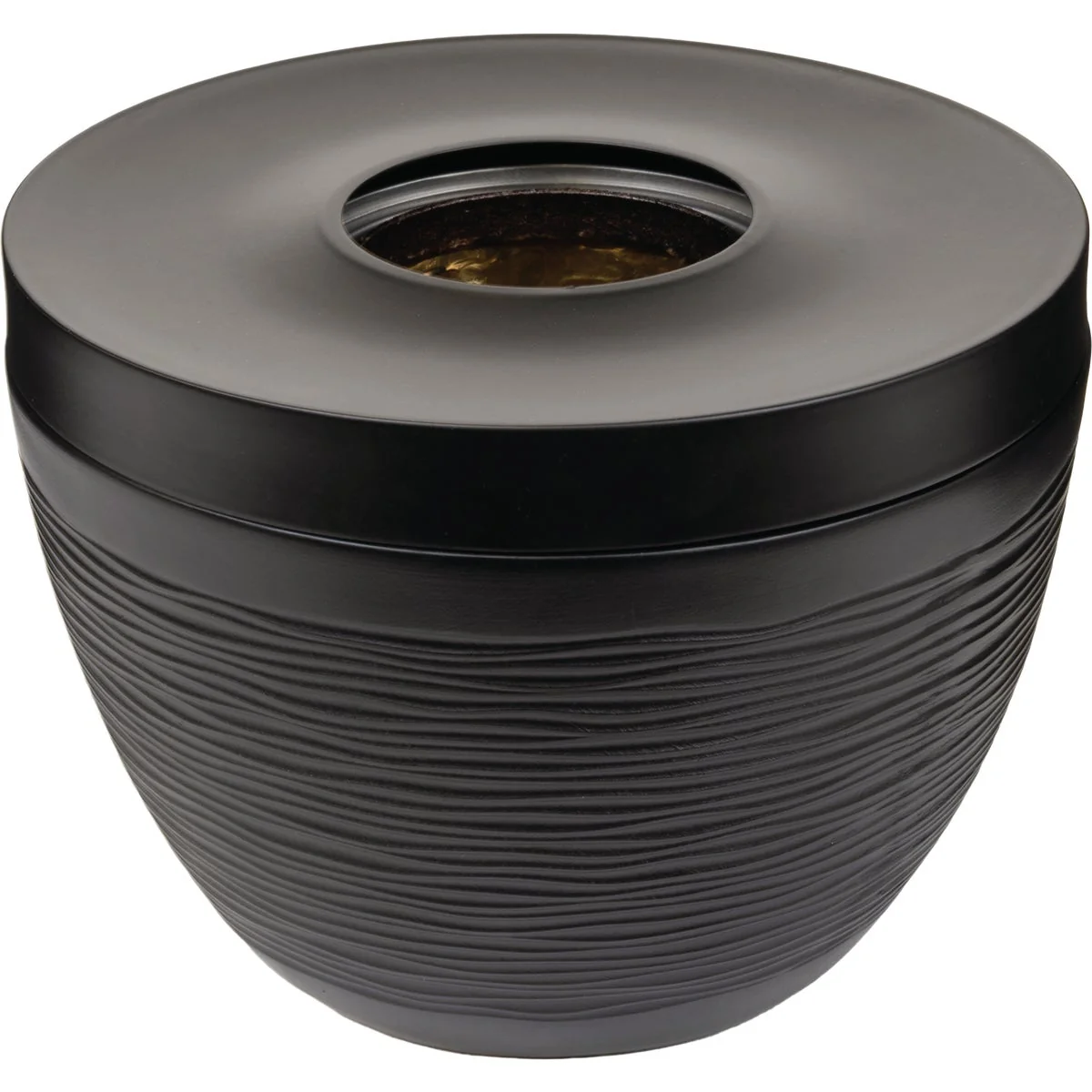 Clean Sterno Small Onyx Ivory with Black Lid Tabletop Fire Pit Convenient