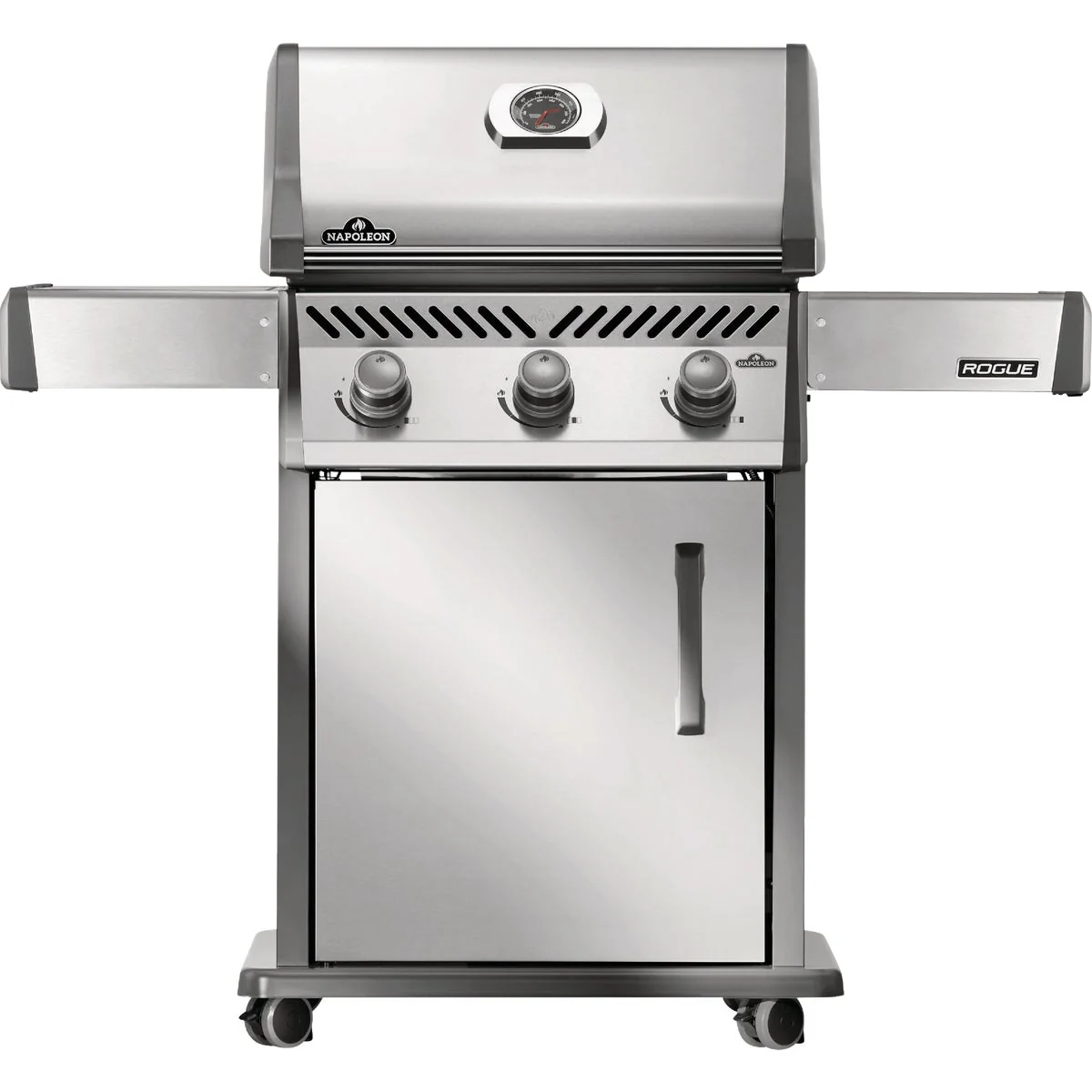 Original Napoleon Rogue 425 3-Burner with Cast Iron Grids LP Gas Grill Stainless Steel Elite