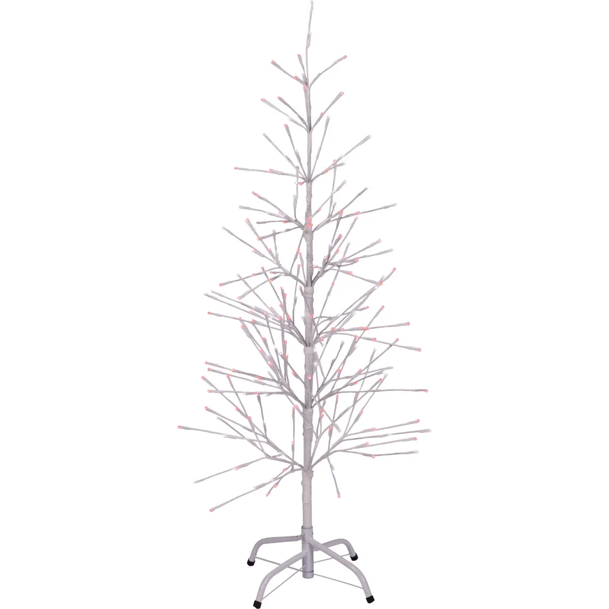 User-Friendly Holiday Bright Lights 4 Ft. Red Pure White LED Double Twinkle Hollyberry Lighted Twig Tree Fine Crafted