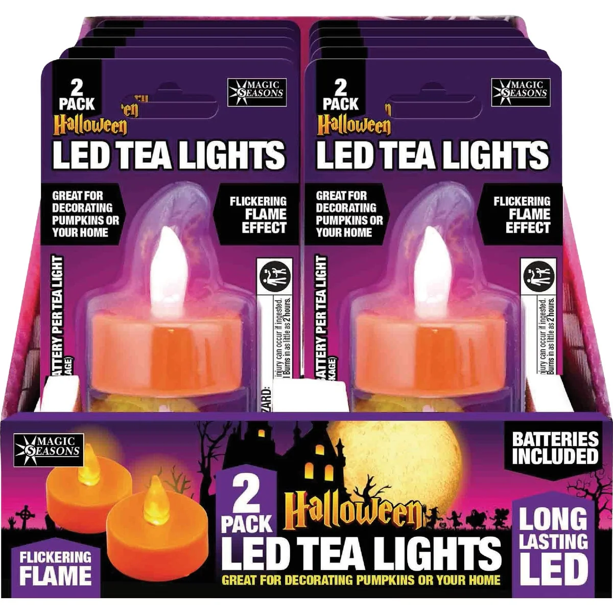 Breathable Seasons Halloween LED Tea Lights 2-Pack Unique