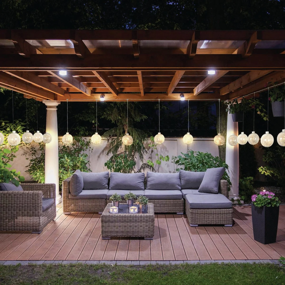 Genuine Holiday Bright Lights Belle Luci 7.8 In. Warm White Hanging Globe Set 3-Piece Advanced