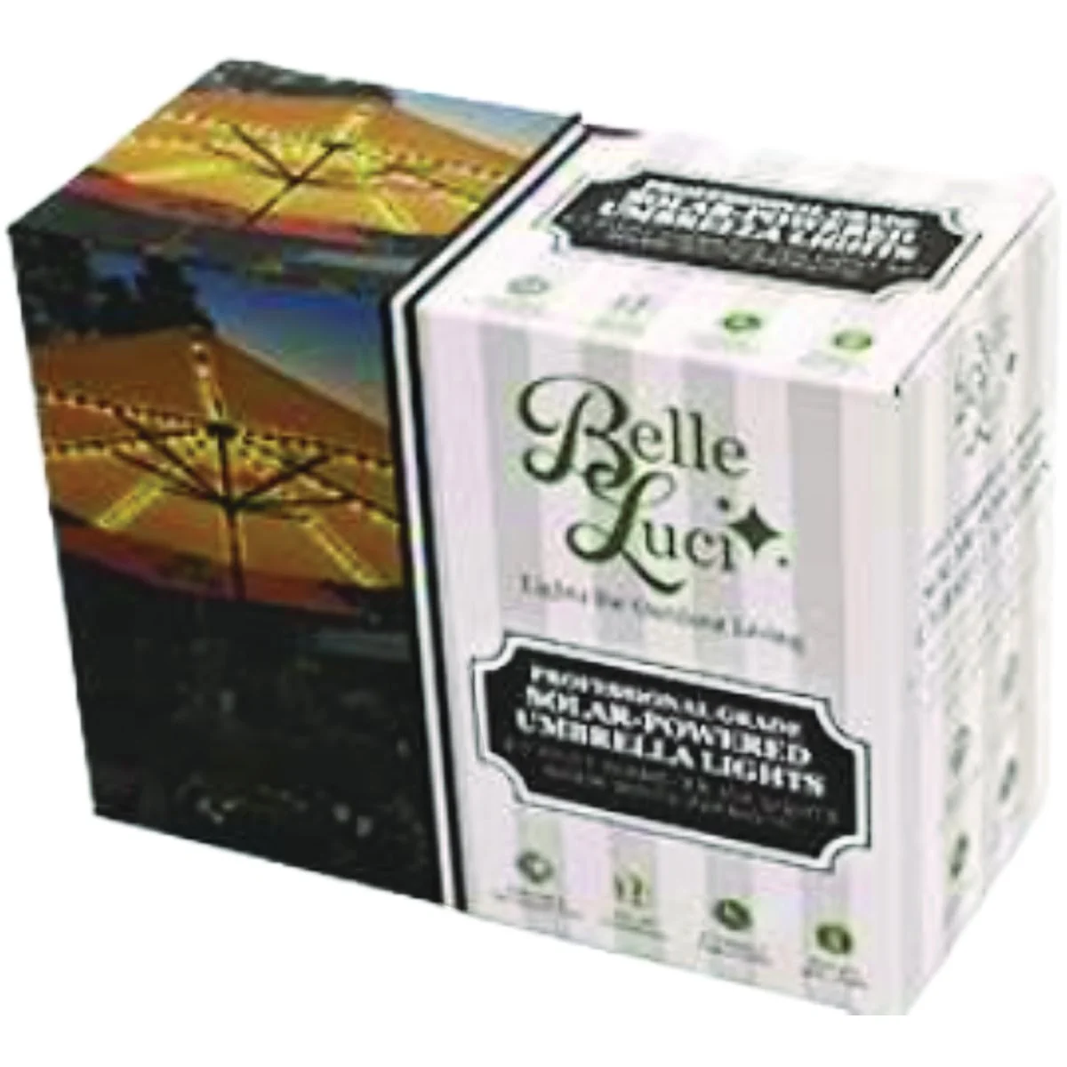 Authentic Holiday Bright Lights Belle Luci 104-Bulb Big Seed Color Changing Solar LED Umbrella Lights Effective