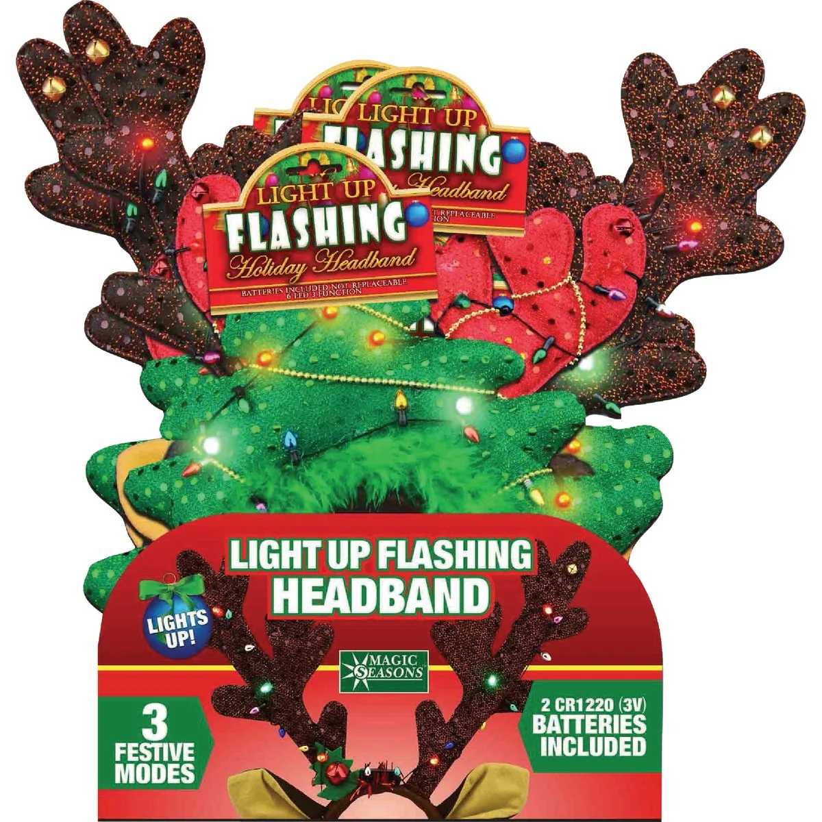 Innovative Seasons Light Up Holiday Headbands Durable