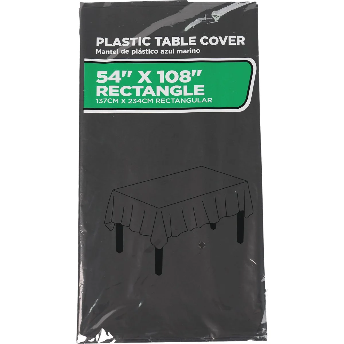 Authentic 54 In. x 108 In. Black Rectangular Plastic Table Cover Artisan
