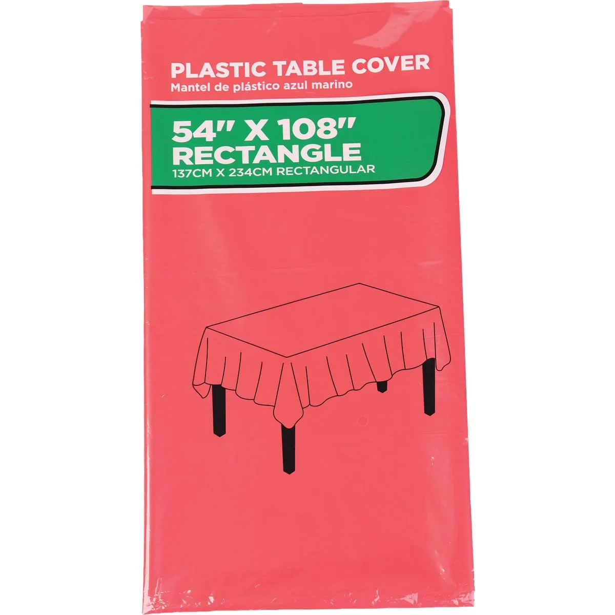 High-Quality 54 In. x 108 In. Red Rectangular Plastic Table Cover Functional