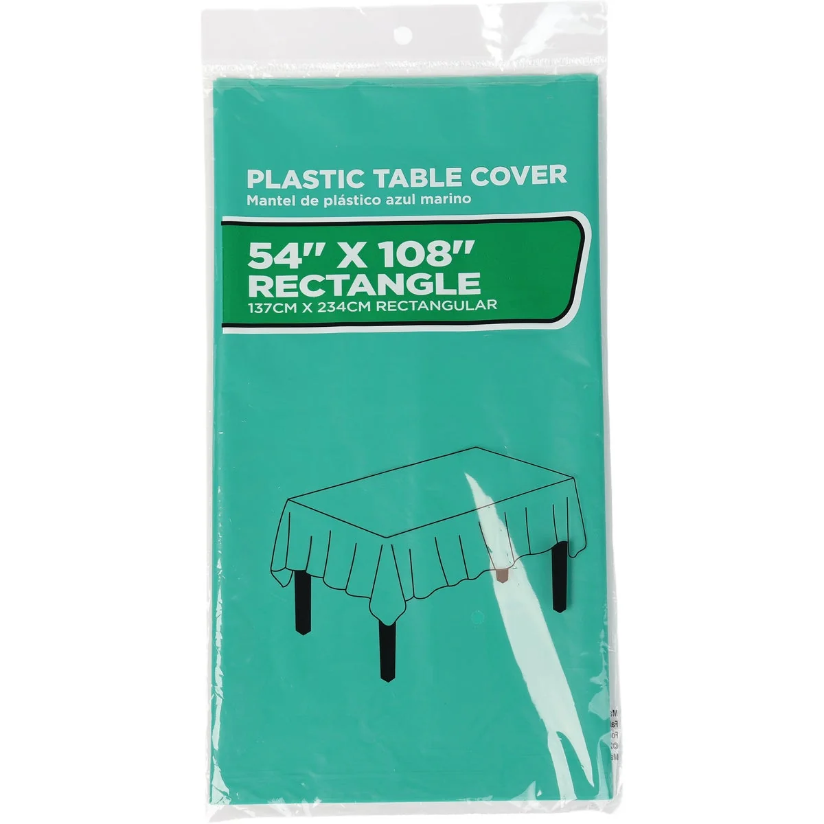 Detailed 54 In. x 108 In. Emerald Green Rectangular Plastic Table Cover Superior