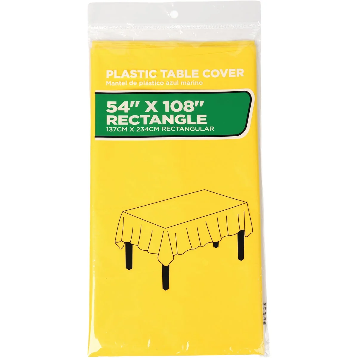 Comfortable 54 In. x 108 In. Pastel Yellow Rectangular Plastic Table Cover Authentic