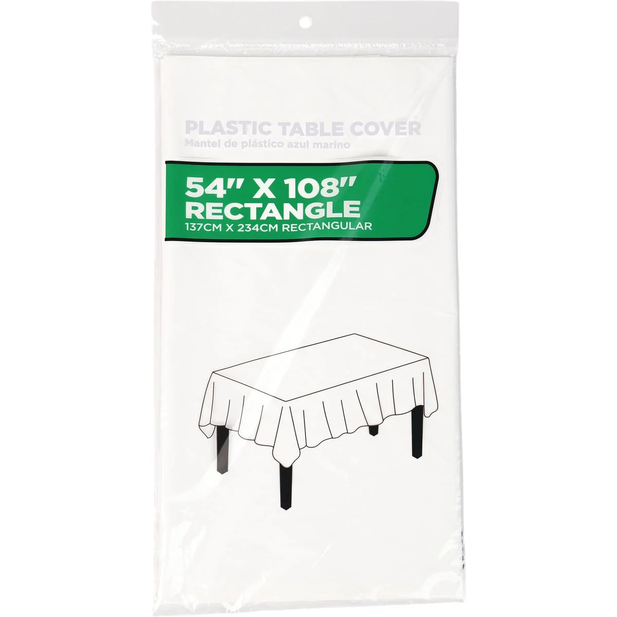 Fast 54 In. x 108 In. White Rectangular Plastic Table Cover Long-Lasting