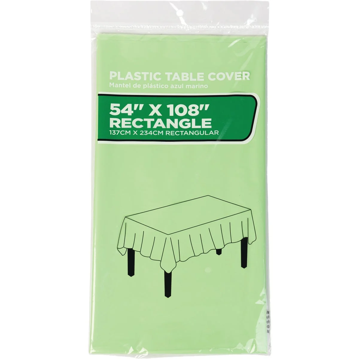 Functional 54 In. x 108 In. Lime Rectangular Plastic Table Cover Durable
