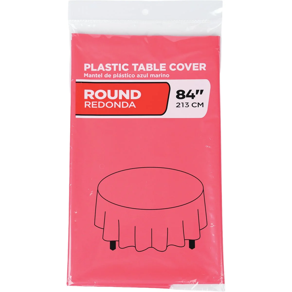 Fine Crafted 84 In. Red Round Plastic Table Cover Efficient