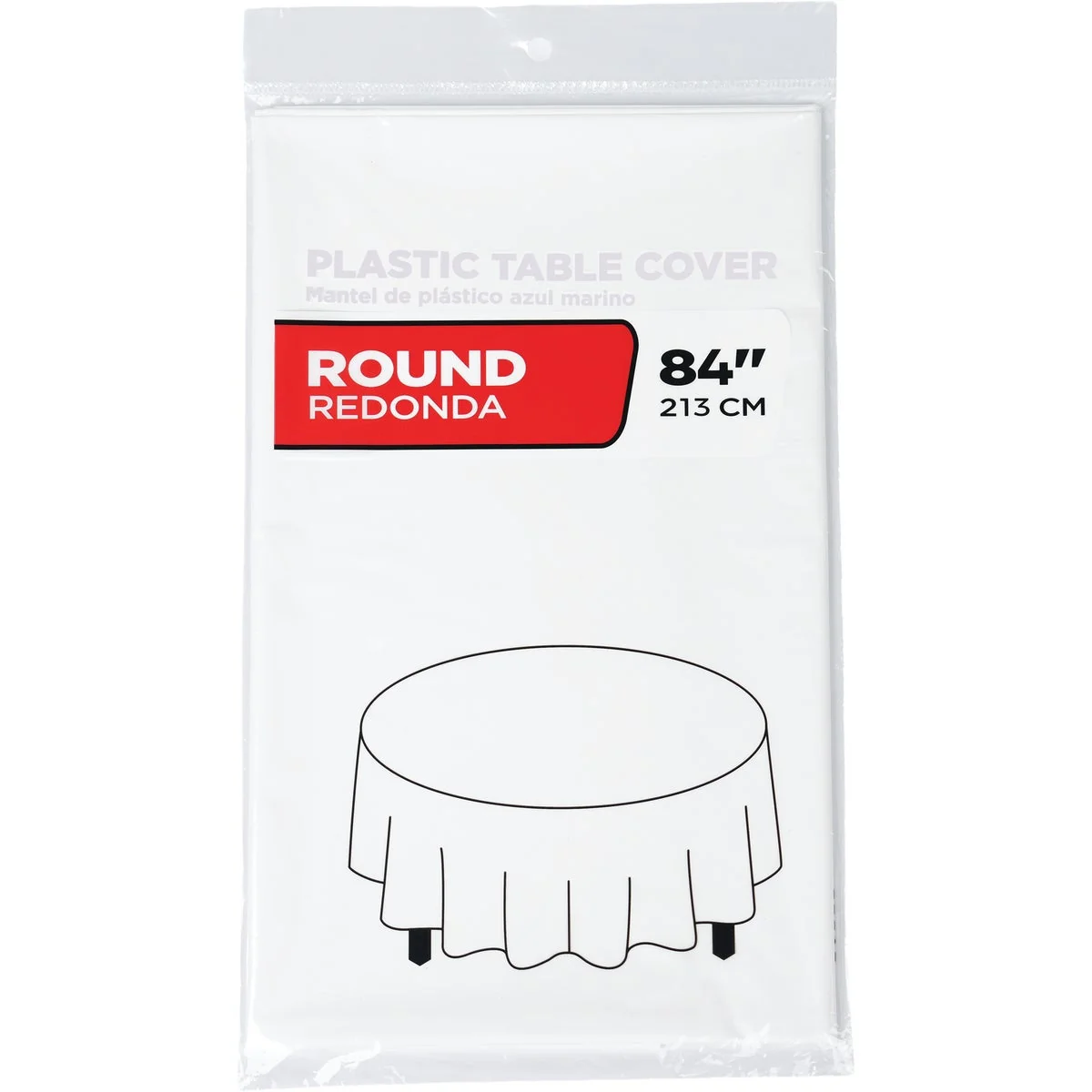 Excellent 84 In. White Round Plastic Table Cover Carefully Designed