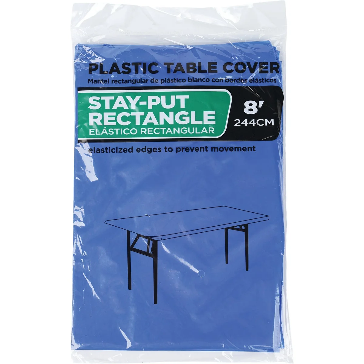 Relaxed 30 In. x 96 In. Royal Blue Stay-Put Fitted Table Cover Specialty