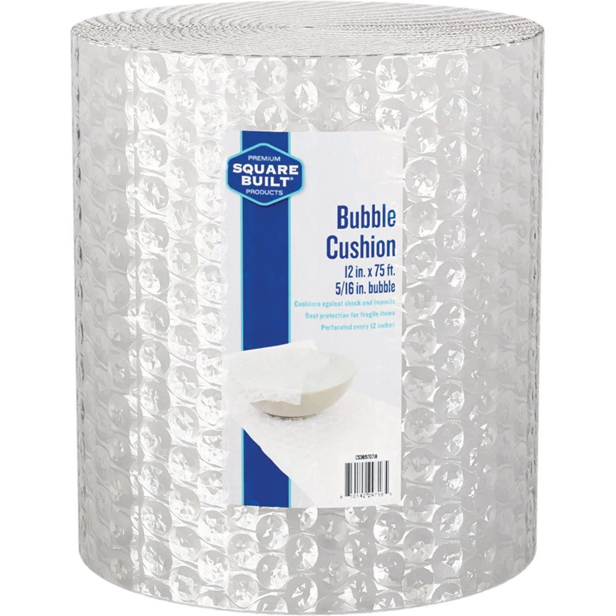 Environmentally Friendly Square Built 12 In. x 75 Ft. x 5 16 In. Thick Bubble Cushion Wrap Efficient
