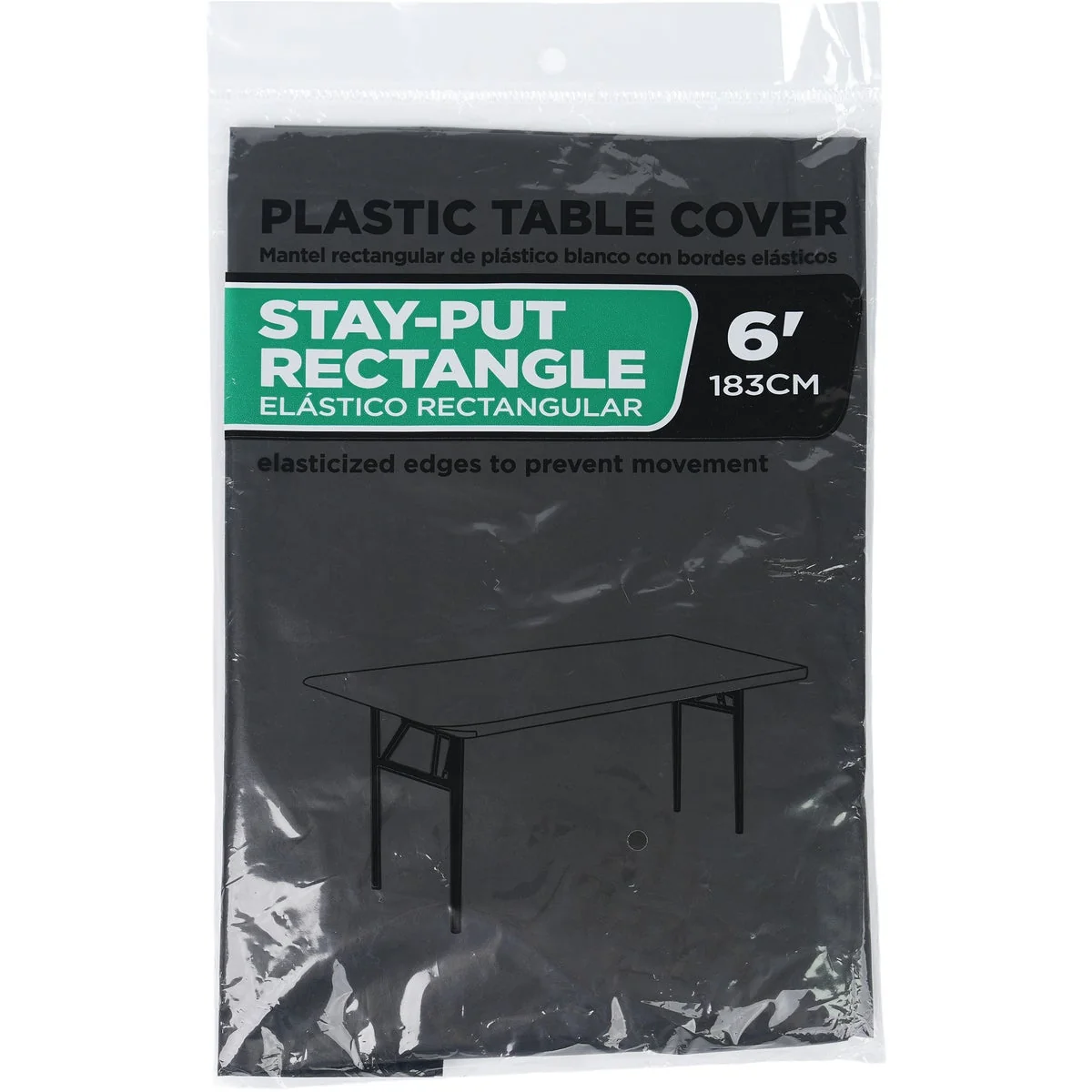 Trusted 30 In. x 72 In. Black Stay-Put Fitted Rectangular Table Cover Versatile