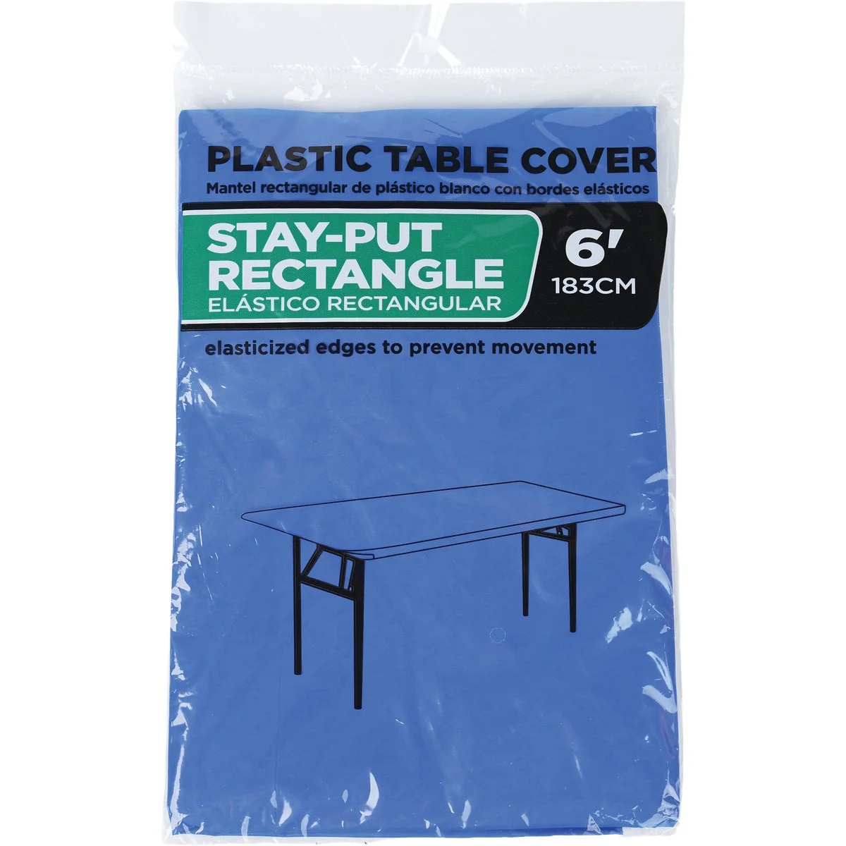 Superior 30 In. x 72 In. Royal Blue Stay-Put Fitted Rectangular Table Cover Organic