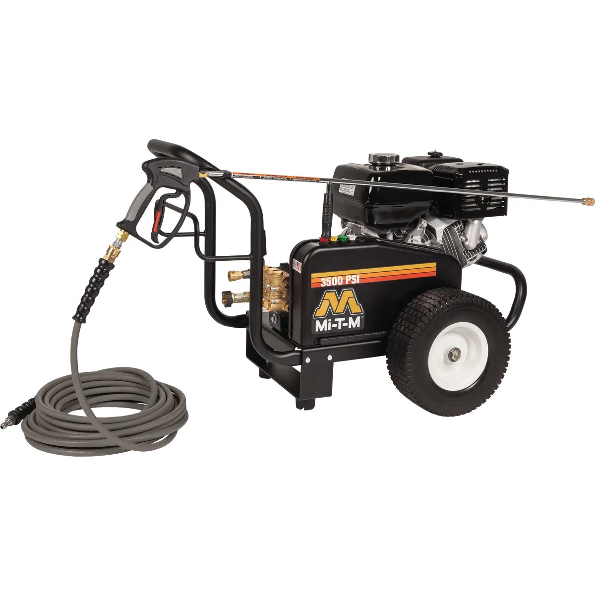 Breathable Mi-T-M JCW Industrial Series 3500 psi 3.7 GPM Belt Drive Portable Gas Pressure Washer High-Performance