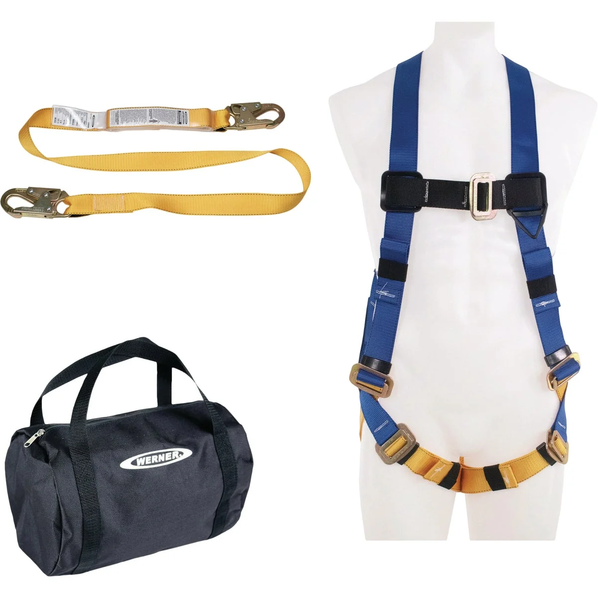 Carefully Designed Werner Aerial Lift Safety Kit with BaseWear Standard Harness and 6 Ft. SoftCoil Lanyard AWP MEWP Crafted