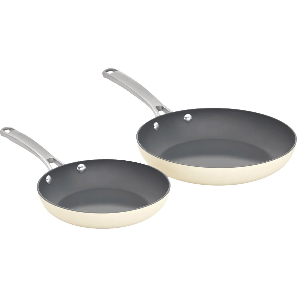 Fashionable Calphalon 8 In. and 10 In. Ceramic Nonstick Fry Pan Set Flour Secure
