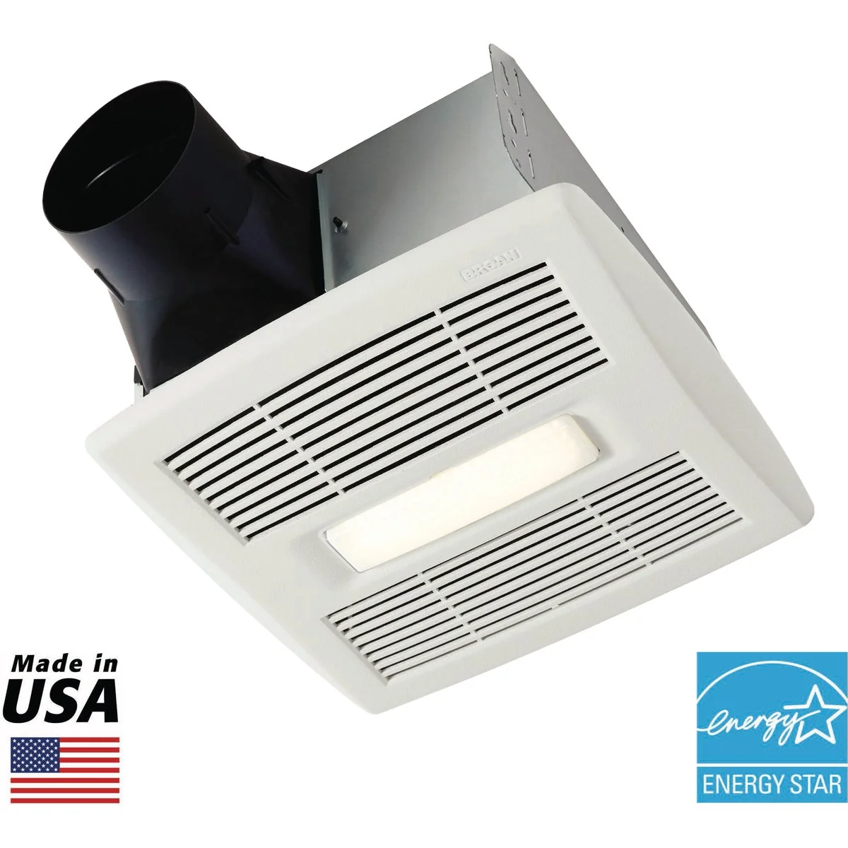 Premium Material Broan-NuTone Flex Series 110 CFM 1.0 Sones 120V Bath Exhaust Fan with Light Safe