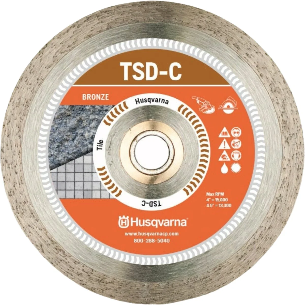 Natural Husqvarna 4.5 In. Dri Disc Continuous Rim Tile Diamond Blade Unique