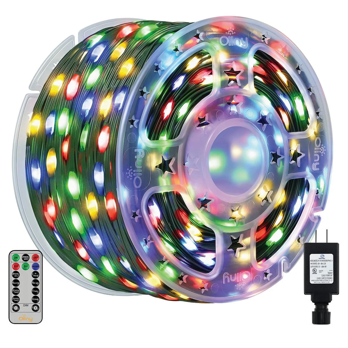 High-Grade Ollny Multi 1000-Bulb LED String Light Set with Green Wire Solid