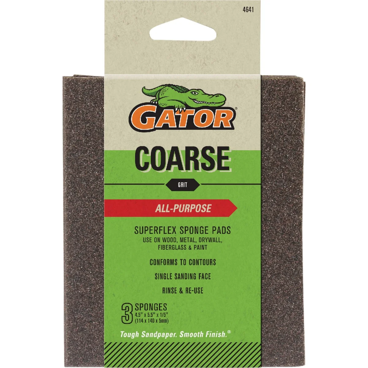 Genuine Gator Grit 4.5 In. x 5.5 In. 60-Grit Premium Sanding Pad 3-Pack Sophisticated