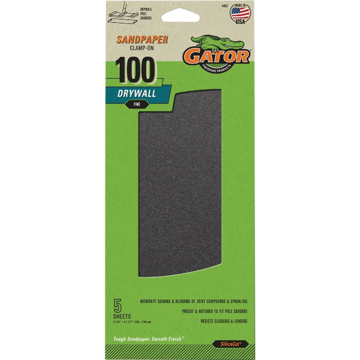 Healthy Gator Grit 4.25 In. x 11.25 In. Fine 100 Grit Drywall Paper 5-Pack Proven