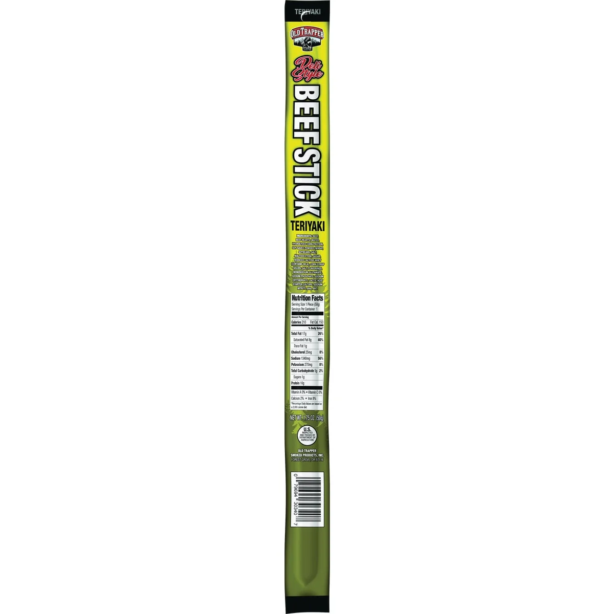Eco-Friendly Old Trapper 1.75 Oz. Teriyaki Deli Style Beef Stick Proven