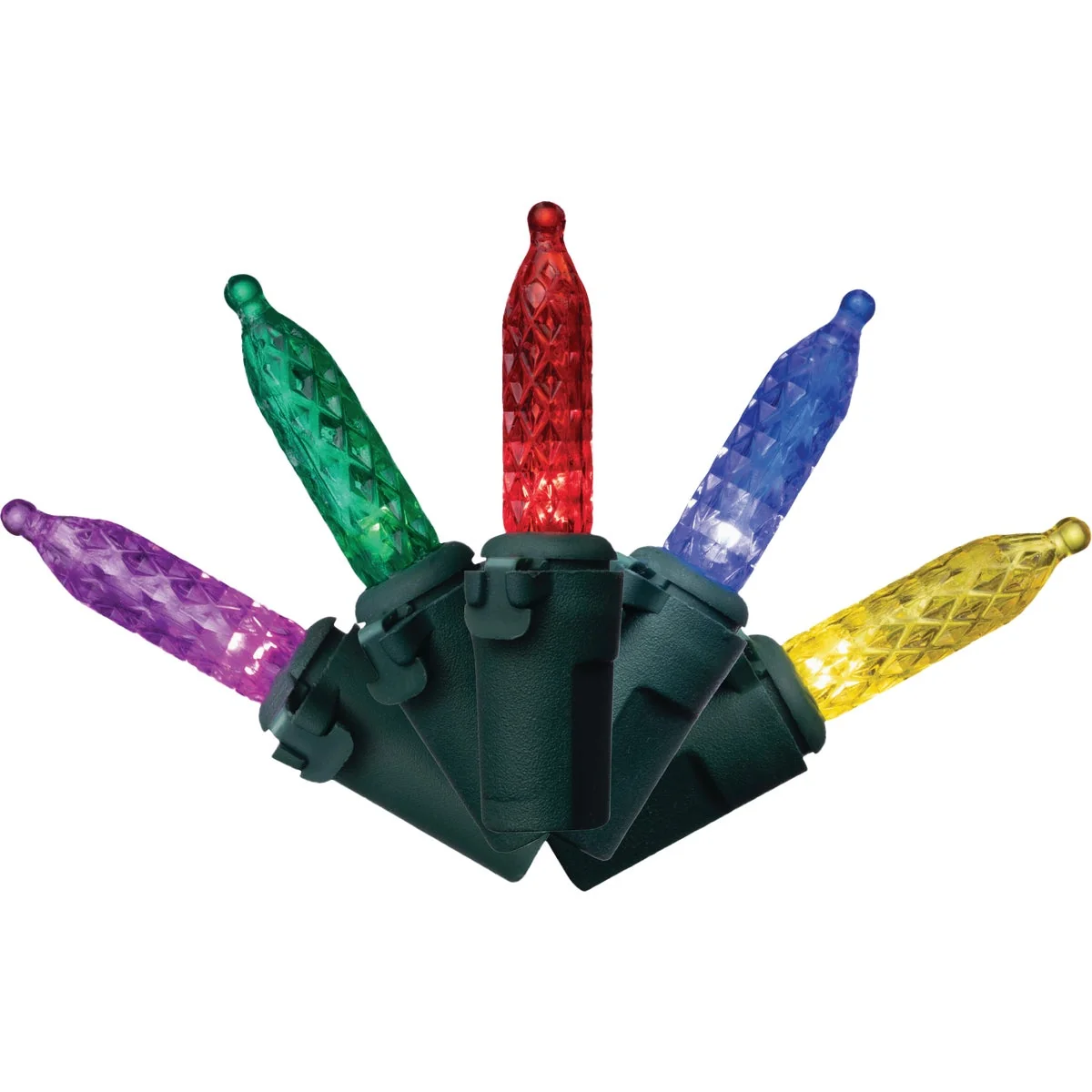 Powerful Holiday Bright Lights Vibrant Multi 300-Bulb M5 Mini PS Faceted String Light Set Elegant