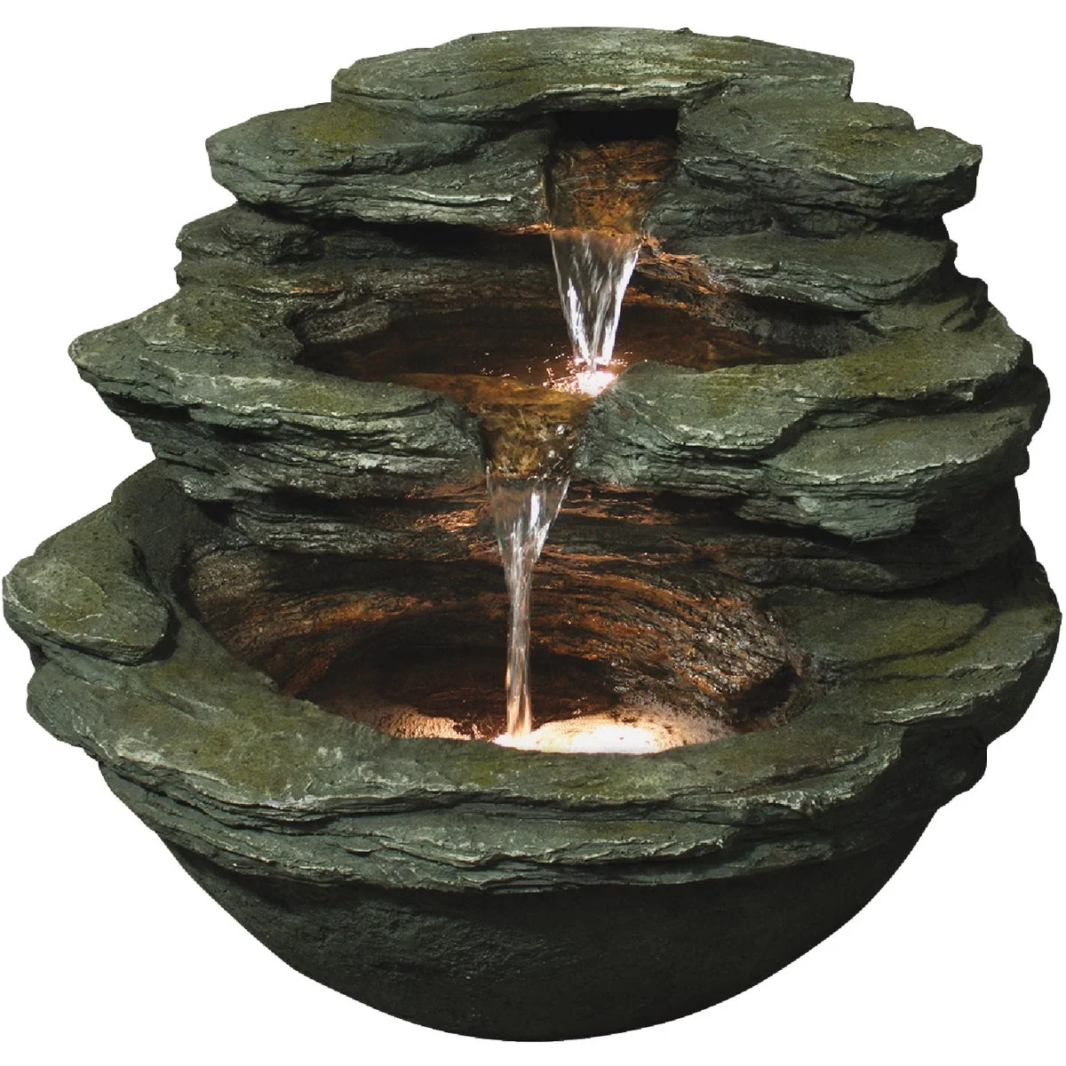 Green Bond Calistoga Springs 18.9 In. W. x 17.72 In. H. x 21.65 In. L. Envirostone Polyresin Fountain Professional