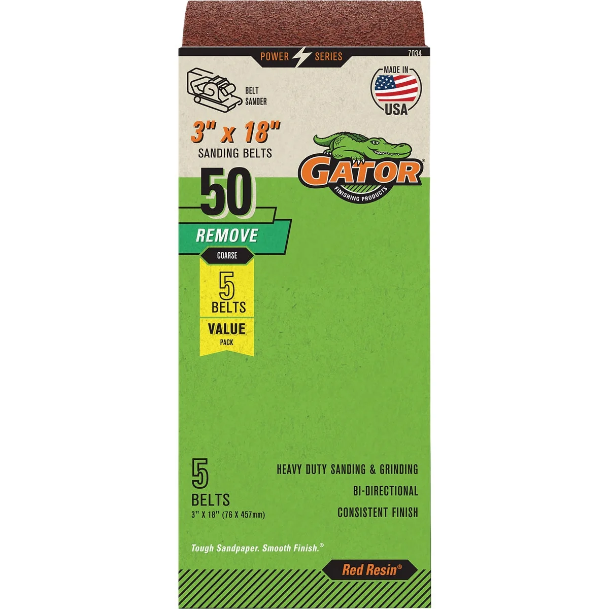 Healthy Gator 3 In. x 18 In. 50-Grit Aluminum Oxide Sanding Belt 5-Pack Trendy