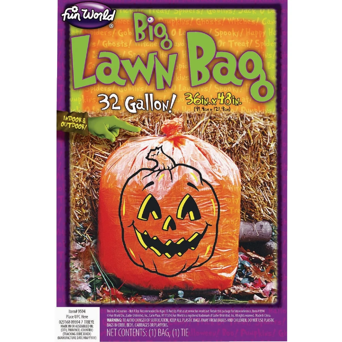 Refined Fun World 32 Gal. Pumpkin Lawn Bag Powerful